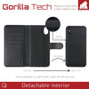 Gorilla Tech 2-in-1 Detachable Wallet Case iPhone 12 Mini Flip Cover Black - Premium Leather 2 in 1 Folio Book Magnetic for the Original Apple iPhone 12 Mini - Magnetic Cover