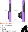 Gorilla Tech Silicone Cover for iPhone 11 Pro Max Case And Screen Protector Popup 6.5 inch Finger Holder Stand Anti Scratch Ultra Slim Shockproof Shockproof Survivor Tempered Glass Purple 3 Pack