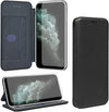 Gorilla Tech UK iPhone XS Max 6.5" PU Leather Case and Screen Protector Tempered Glass Wallet ID Card Holder Magnetic Closure Stand Curved Slim Flip Cover Black