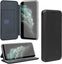 Gorilla Tech UK iPhone XS Max 6.5" PU Leather Case and Screen Protector Tempered Glass Wallet ID Card Holder Magnetic Closure Stand Curved Slim Flip Cover Black