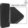Gorilla Tech UK iPhone XS Max 6.5" PU Leather Case and Screen Protector Tempered Glass Wallet ID Card Holder Magnetic Closure Stand Curved Slim Flip Cover Black