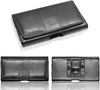 iPhone 13 Pro Max Leather Holster Hand Made Belt Pouch Magnet Flip Case 2 Loops 1 Clip
