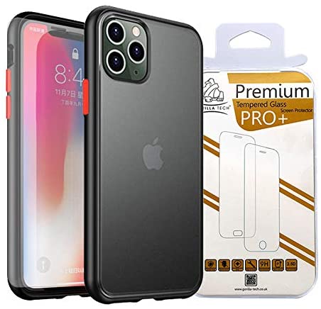 Gorilla Tech Case for iPhone 11 Pro Max Case With Tempared Glass  Translucent Matte Back Screen Protector, Flexible Soft Edges Case, Shock  Absorption