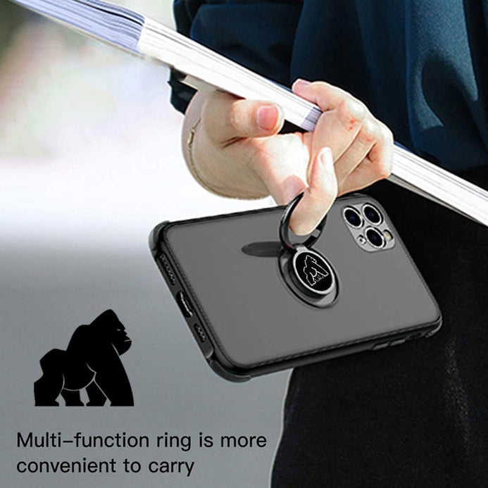 Gorilla Gadgets iPhone Xs Max Square Shockproof Protective Case with Tempered Glass Back, Black