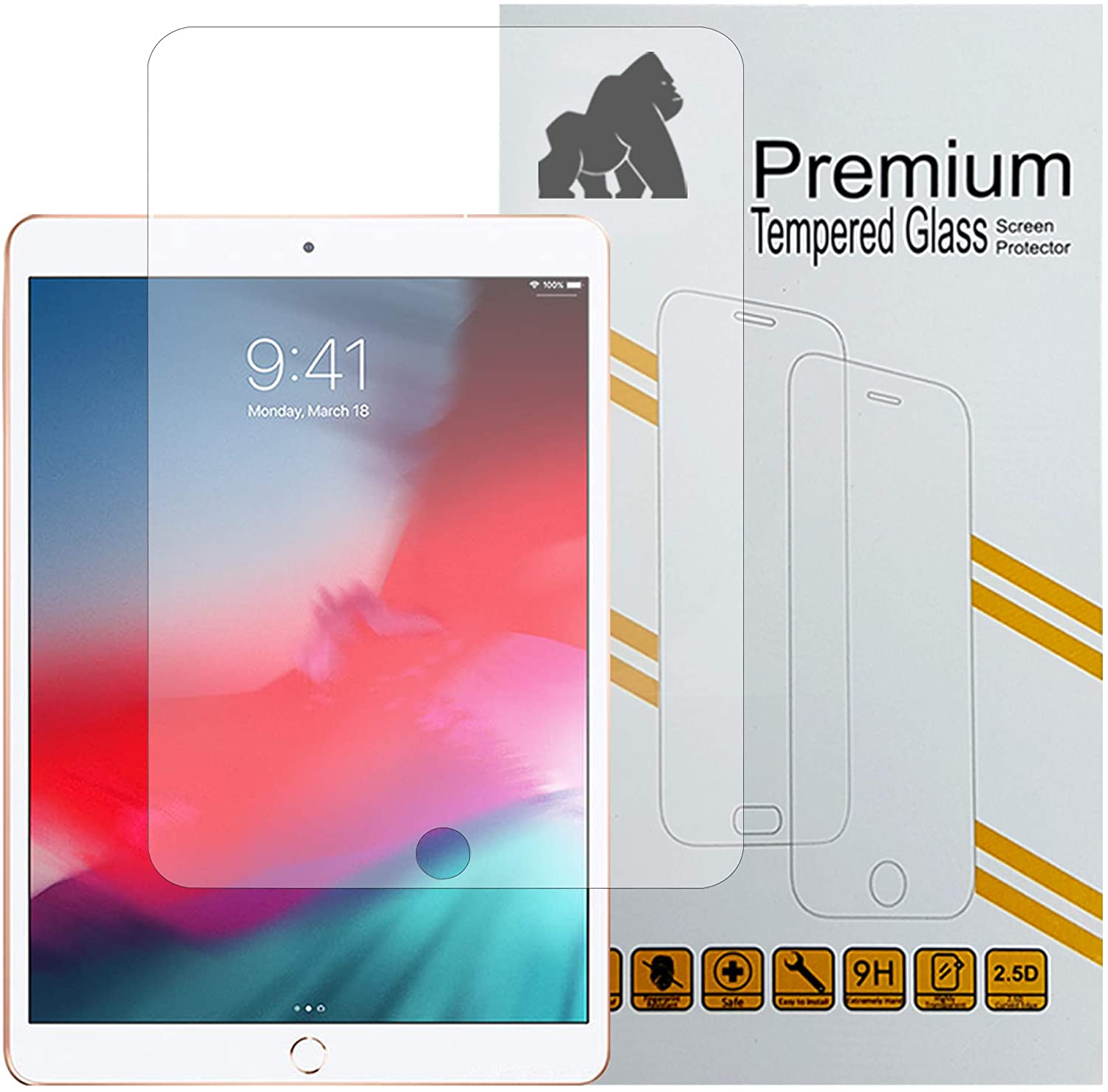 (2 Packs) Tempered Glass For Apple iPad 6 9.7 2018 6th Generation A1893  A1954 Anti-Scratch Tablet Screen Protector Film