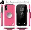 Gorilla Tech Silicone Cover for iPhone XS Case And Screen Protector 5.8 inch Popup Finger Holder Stand Anti Scratch Ultra Slim Shockproof Shockproof Survivor Tempered Glass Pink Colour 3 Pack