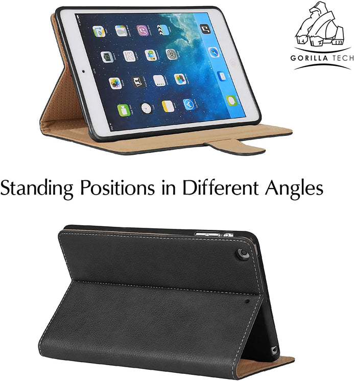 Custodia In Pelle PU Per IPad Mini 4 E Mini 5 (7.9") – Con Tasca Portadocumenti E Funzione Auto Sleep/wake – Nero